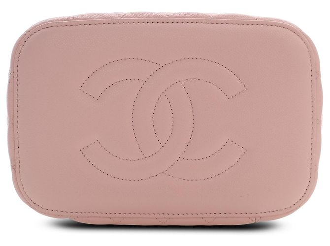 Necessaire Chanel Pink CC Quilted Caviar Vanity Case - vista 3