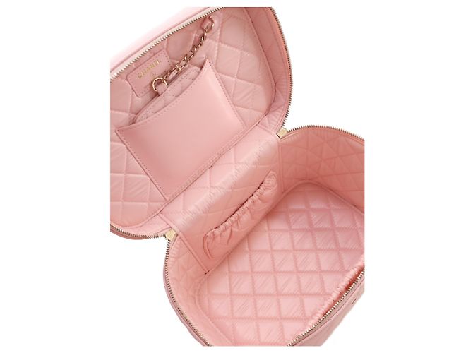 Necessaire Chanel Pink CC Quilted Caviar Vanity Case - vista 4