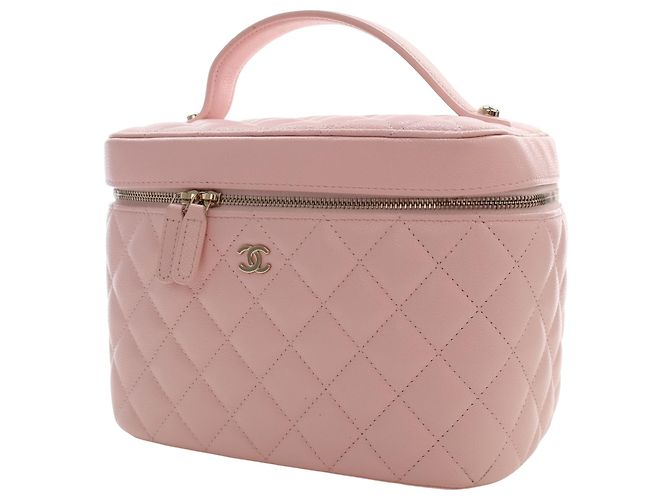 Necessaire Chanel Pink CC Quilted Caviar Vanity Case - vista 8