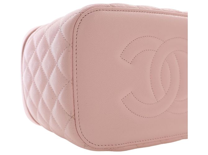 Necessaire Chanel Pink CC Quilted Caviar Vanity Case - vista 9