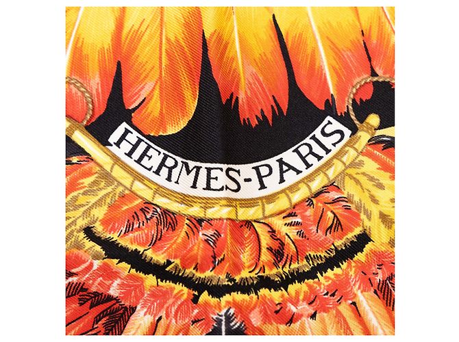 Foulard di seta Hermès Yellow Brazil 90 - vista 3