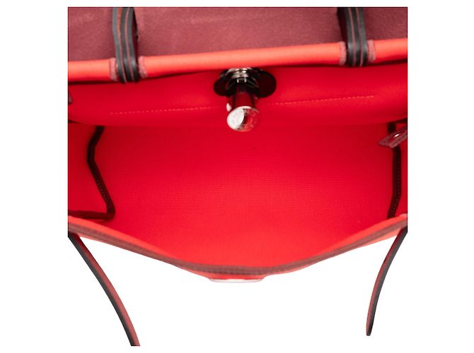 Hermès Red Toile Herbag Zip 31 - vista 4