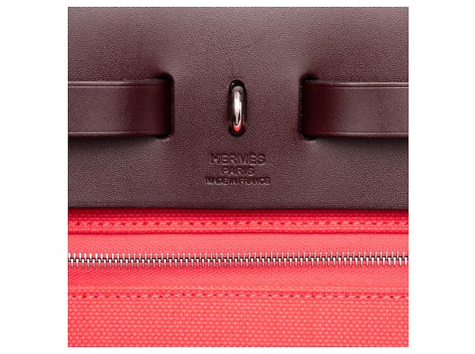 Hermès Red Toile Herbag Zip 31 - vista 5