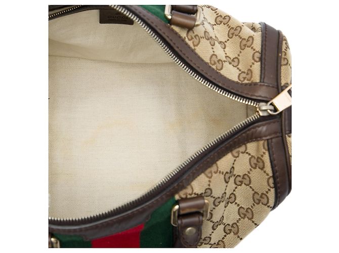 Borsa Boston Gucci Beige Medium GG Canvas Web Joy - vista 4