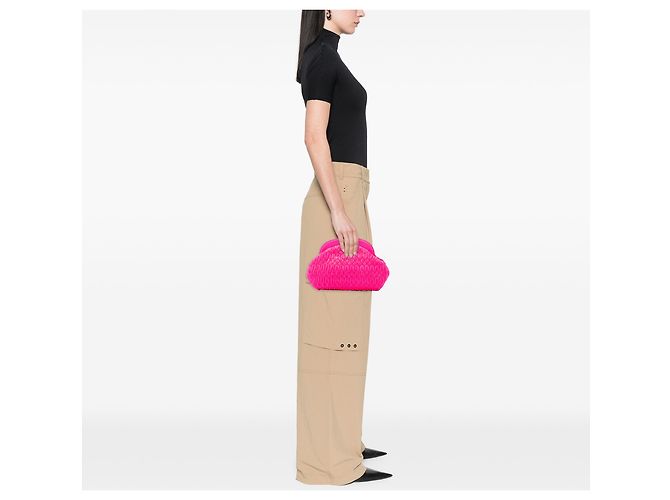 Clutch Frame Miu Miu in Nappa Matelassé rosa - vista 6