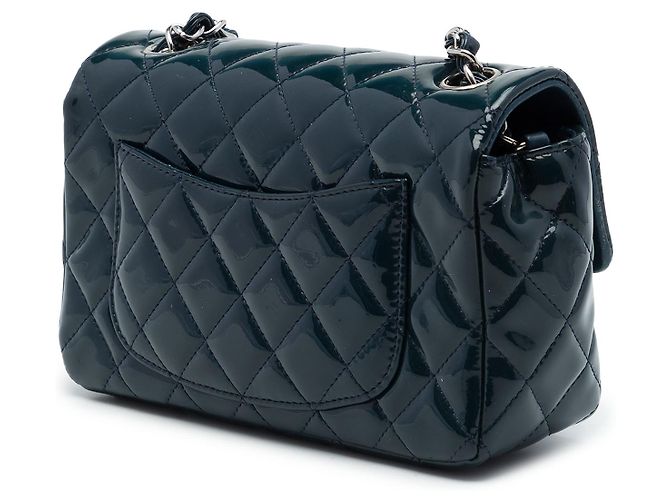 Chanel Blue Mini Rectangular Classic Patent Single Flap - vista 2