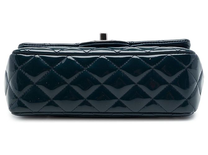 Chanel Blue Mini Rectangular Classic Patent Single Flap - vista 3