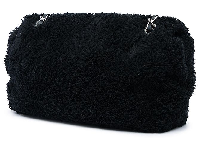 Chanel Black Medium Quilted Terry Cloth Coco Beach Flap - vista 2