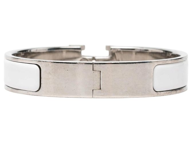 Hermès Clic H Armband PM schmal, weißes Emaille - Ansicht 3