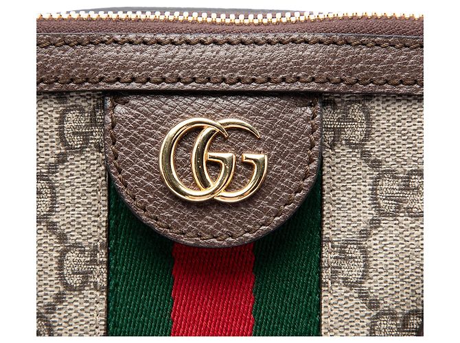 Borsa Satchel Gucci Beige Medium GG Supreme Ophidia Web - vista 5