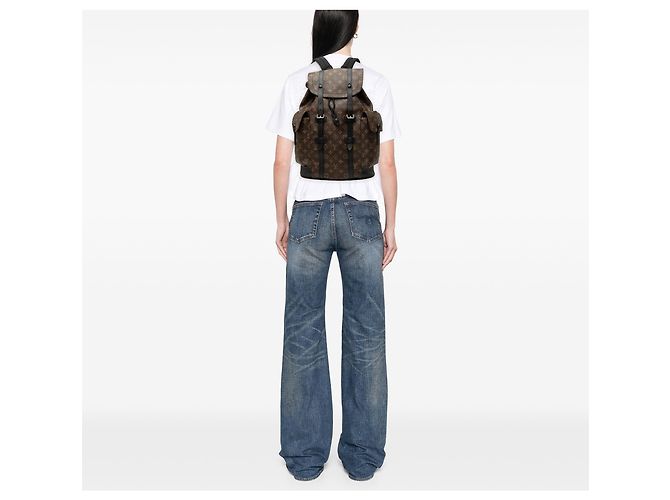 Louis Vuitton Brown Monogram Macassar Christopher Backpack MM - view 6