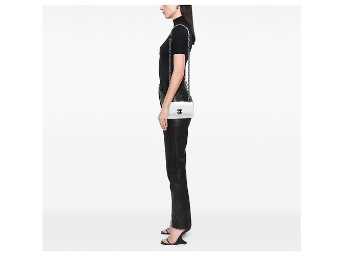 Chanel White Small Quilted Caviar My Everything Flap - vista 6