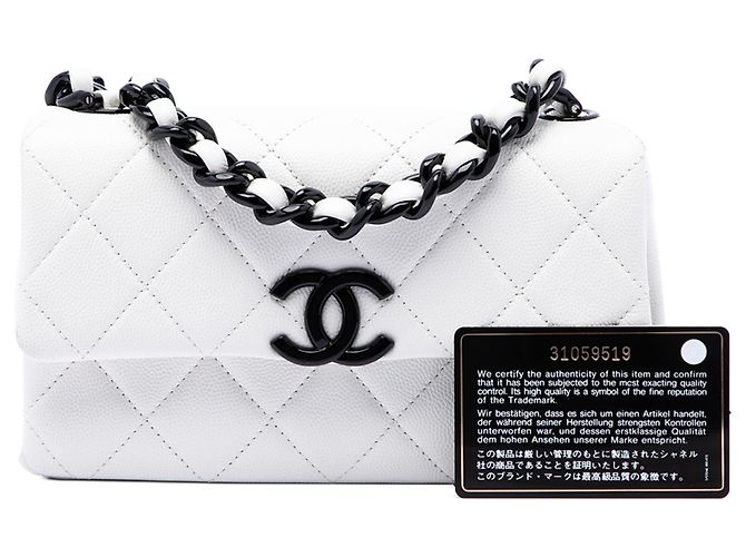 Chanel White Small Quilted Caviar My Everything Flap - vista 7