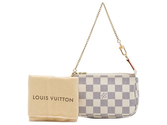 Louis Vuitton White Damier Azur Mini Pochette Accessoires - vista 7