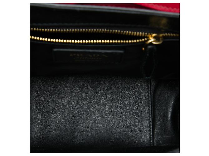Borsa Prada Red Small Saffiano Lux Sidonie Satchel - vista 4