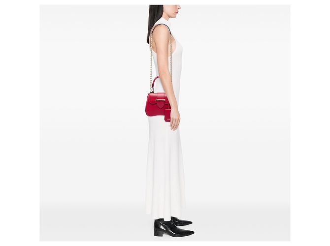 Borsa Prada Red Small Saffiano Lux Sidonie Satchel - vista 5