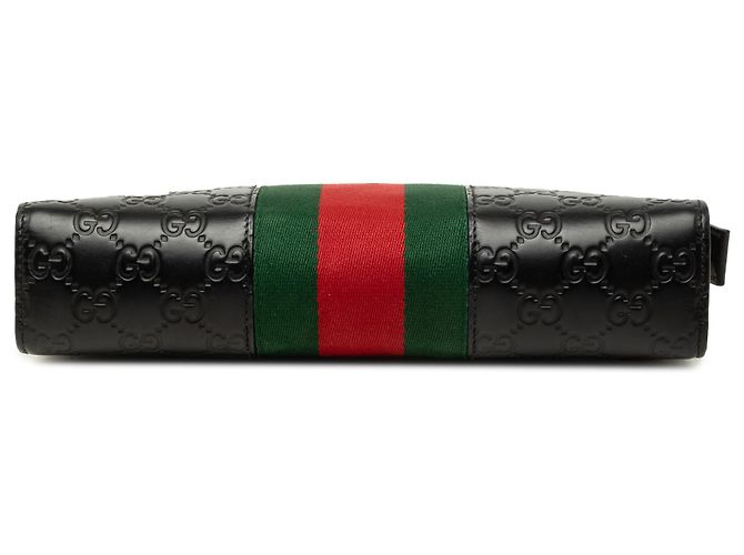 Clutch Gucci Black Guccissima Web - vista 3