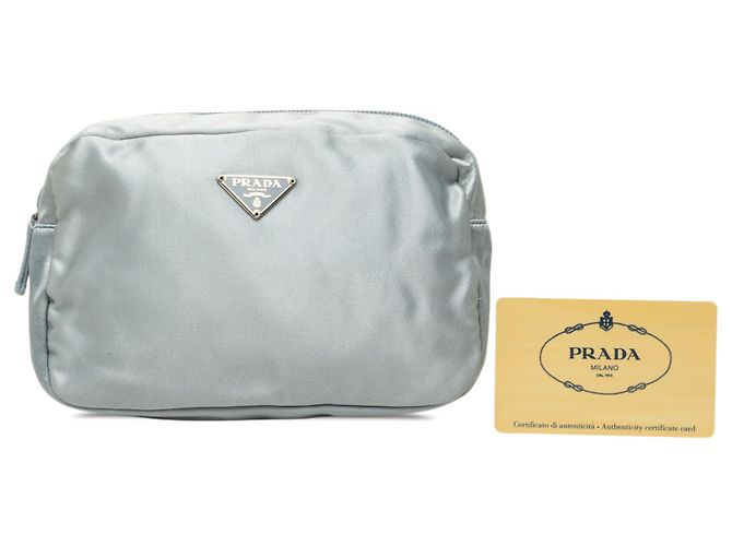 Beauty case in raso blu Prada - vista 7