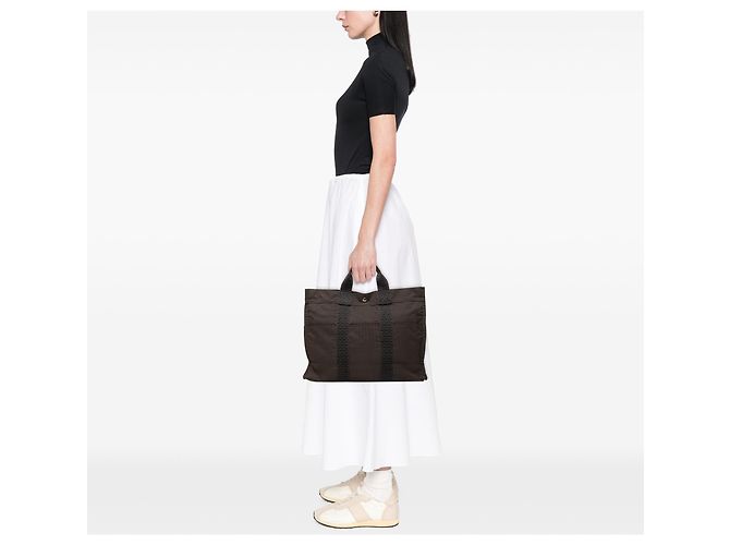 Hermès Brown Canvas Herline MM - vista 6