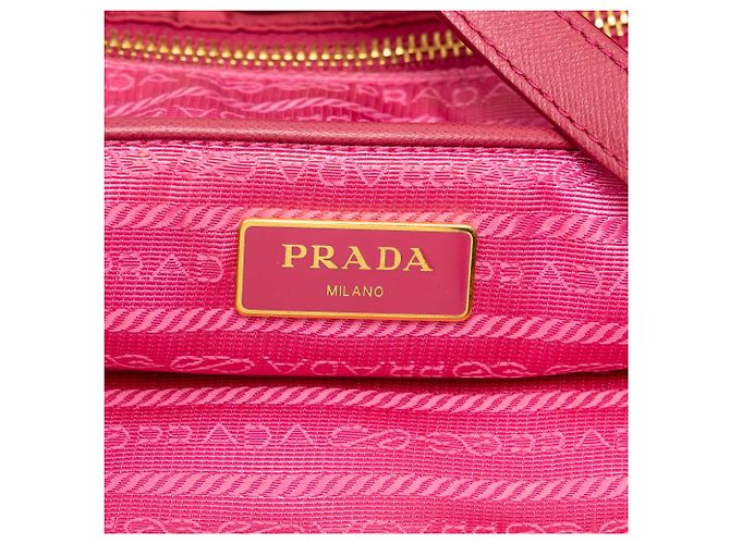 Prada Tessuto Tote mit rosa Saffiano-Besatz - Ansicht 5