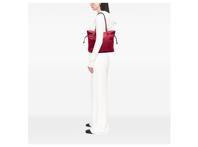 Prada Tessuto Tote mit rosa Saffiano-Besatz - Ansicht 6