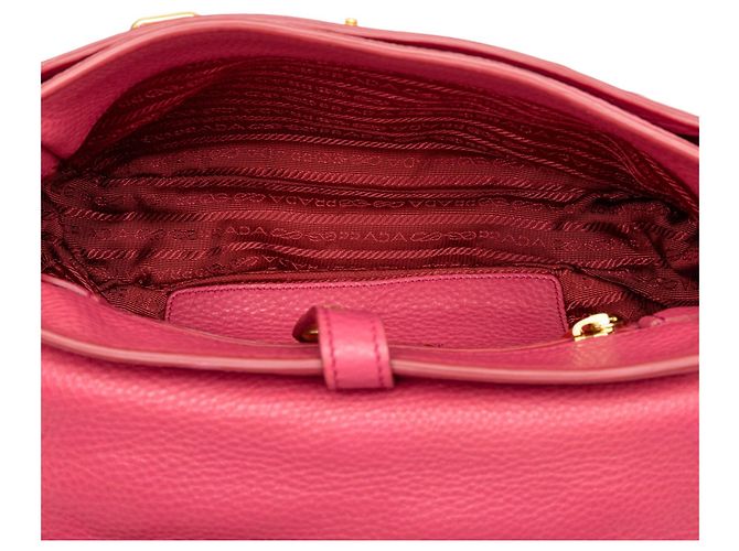 Bolsa Messenger Prada Pink Vitello Daino com fecho push lock e fivela dupla - vista 4