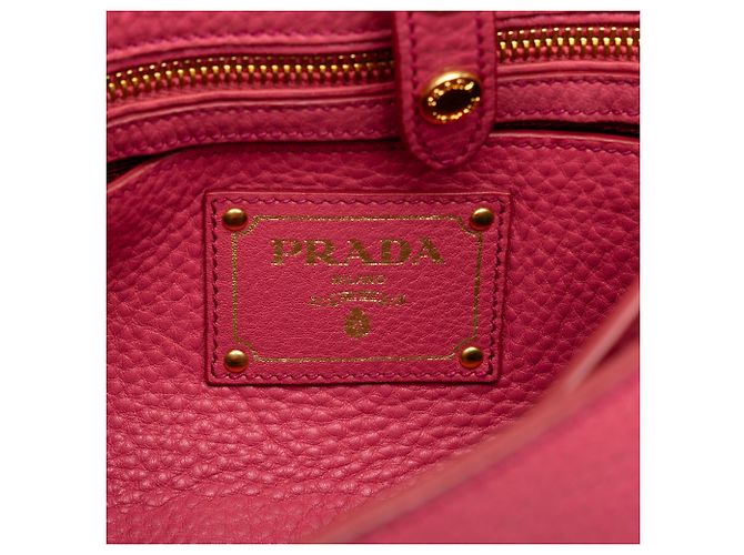Bolsa Messenger Prada Pink Vitello Daino com fecho push lock e fivela dupla - vista 5