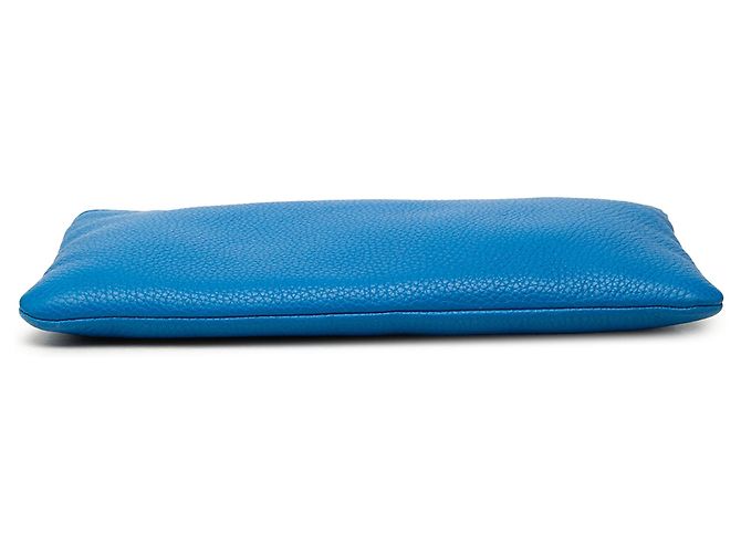 Bamboo Clutch Gucci in pelle di vitello blu con bambù - vista 3