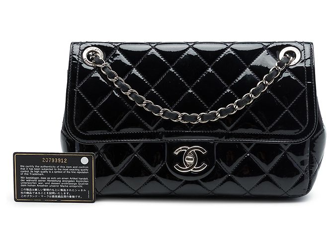 Chanel Black Medium Quilted Patent Coco Shine Flap - vista 7