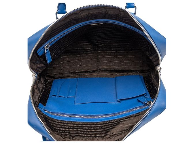 Borsa Business Prada Blue Saffiano - vista 4