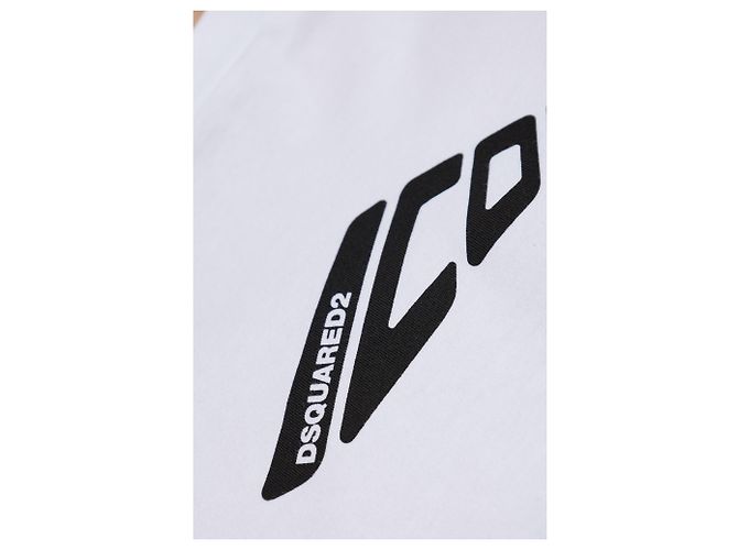 T-shirt bianca in cotone con logo Icon Dsquared2 - vista 5