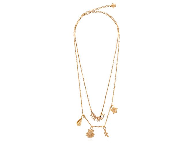Collar Versace de doble capa con dijes dorado - vista 3