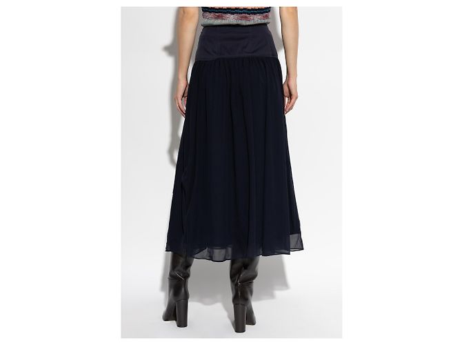 Gonna midi Vika Ulla Johnson blu navy cotone - vista 4