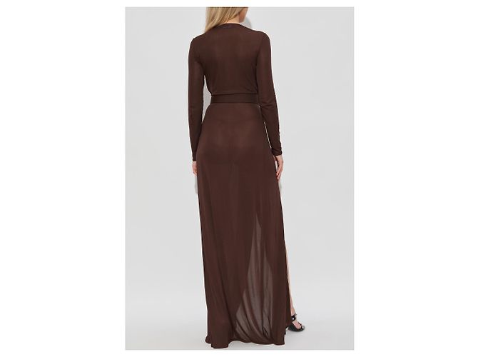 Dsquared2 Braunes Wickel-Maxikleid mit Gürtel - Ansicht 4