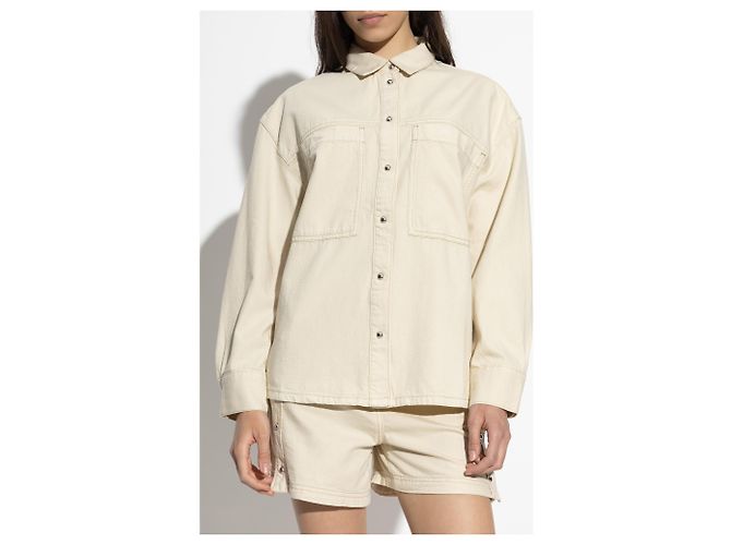 Camicia Iro Ferial Bianca Crema Cotone - vista 3