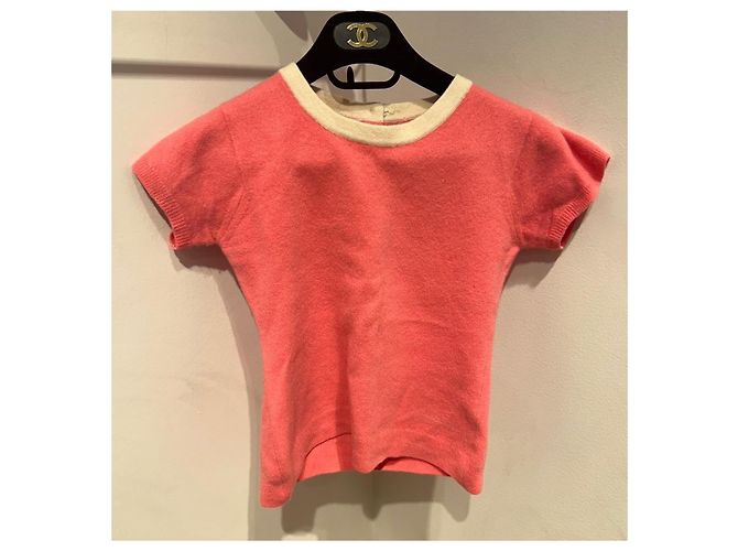 Chanel Kaschmir Twinset in Rosa und Creme - Ansicht 4