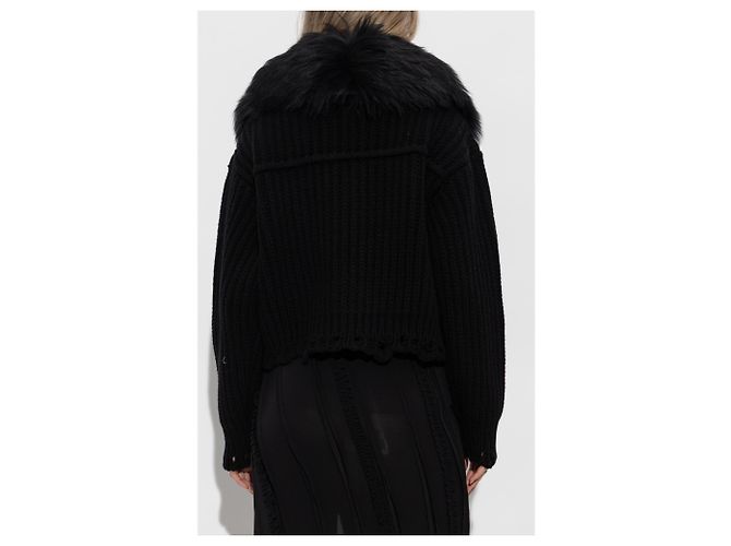 Blumarine Cardigan con inserción de piel - vista 4
