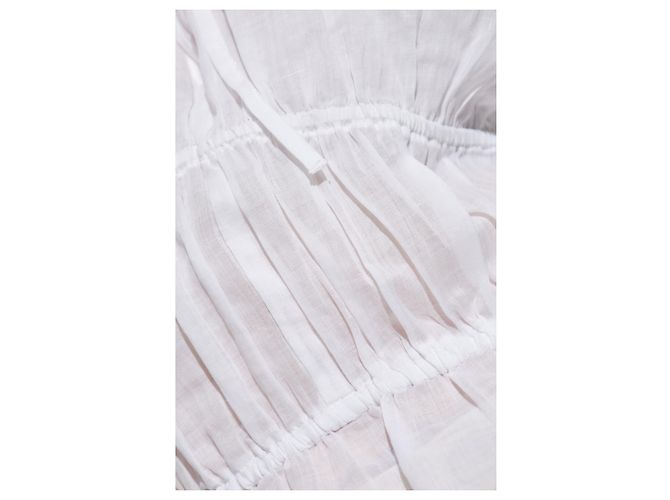 Top Rag & Bone com decote em V em rami branco - vista 5