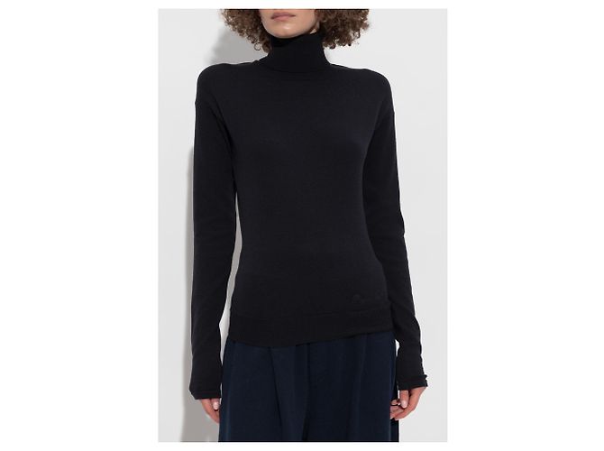 Dsquared2 Rollkragenpullover mit Logo Schwarz Wolle - Ansicht 3