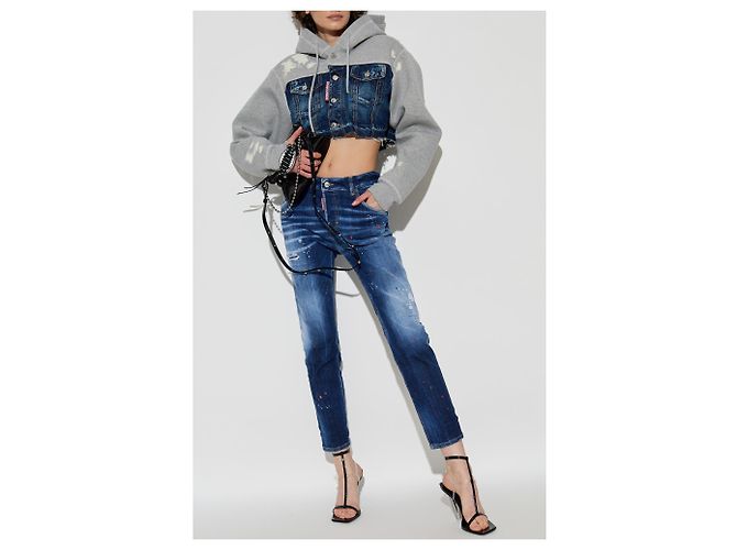 Vaqueros skinny Cool Girl Dsquared2 azul marino algodón - vista 2