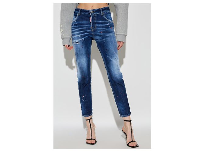 Vaqueros skinny Cool Girl Dsquared2 azul marino algodón - vista 3