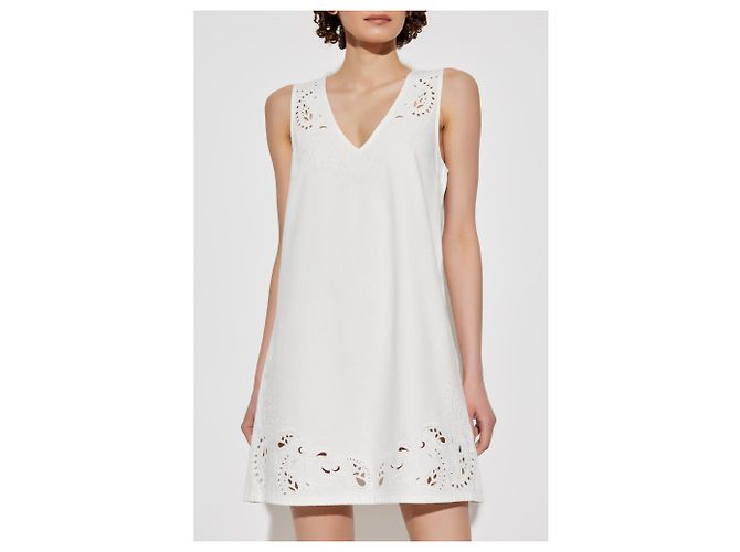 Vestido sem mangas branco de algodão Rag & Bone - vista 3