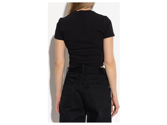 T-shirt in cotone nera con logo Dsquared2 - vista 4