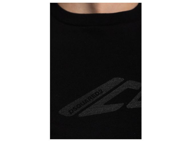T-shirt in cotone nera con logo Dsquared2 - vista 5
