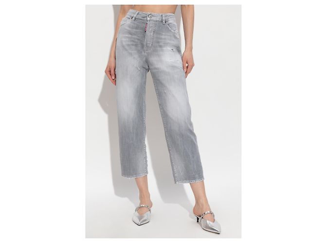 Jeans Boston Dsquared2 grigi in cotone - vista 3