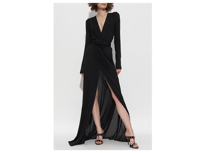 Vestido maxi negro con cinturón Dsquared2 - vista 3