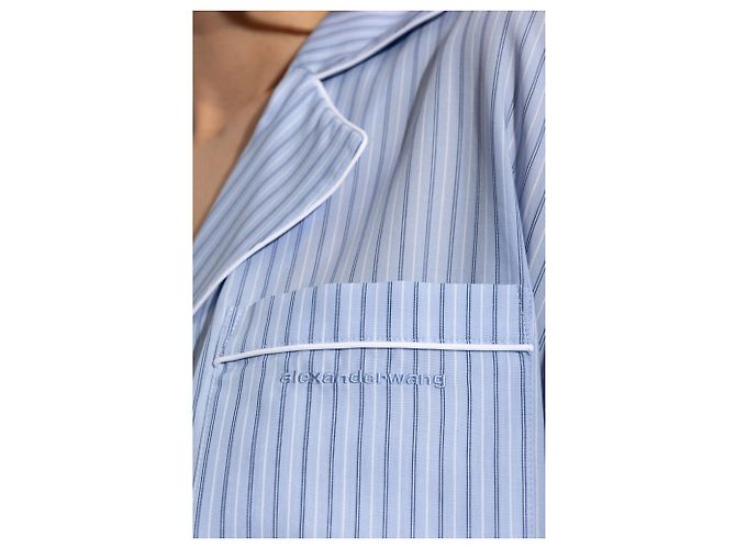 T By Alexander Wang Camisa de corte holgado con estampado de rayas - vista 5