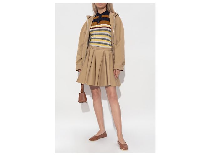 Falda plisada de algodón Marni beige - vista 2
