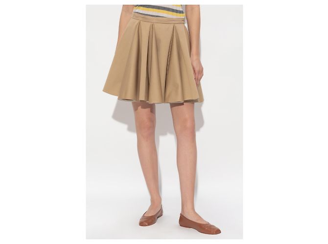 Falda plisada de algodón Marni beige - vista 3