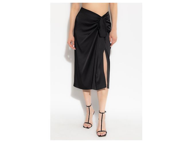Stella Mc Cartney Falda Tie Stella McCartney Negra Corte Lápiz Midi - vista 3
